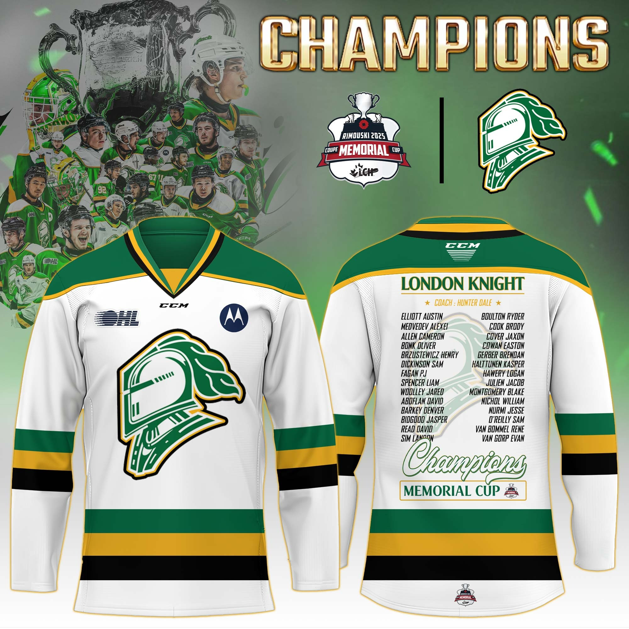 London Knights Champions Memorial Cup 2025 VCPO Jersey Merch Gifts For Hockey Lovers Fans-1