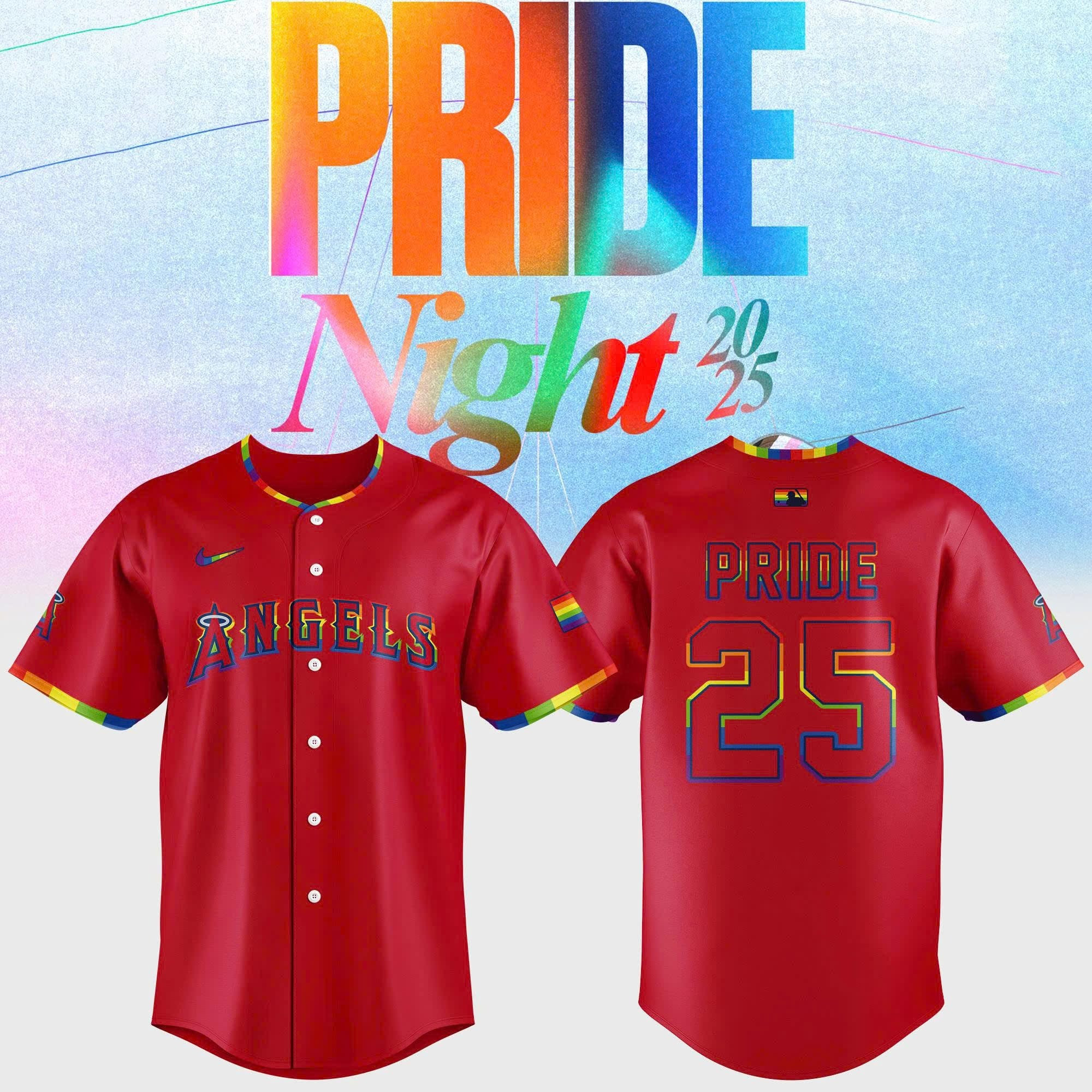 Los Angeles Angels Pride Night Month 2025 Jersey Baseball Support LGBT Pride Merch-1