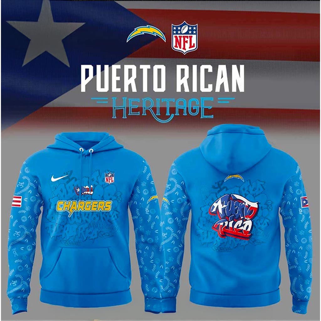 Los Angeles Chargers Puerto Rican Heritage Hoodie Chargers Merch Gift Ideas For Brother-1 Los Angeles Chargers Puerto Rican Heritage Hoodie Chargers Merch Gift Ideas For Brother-1