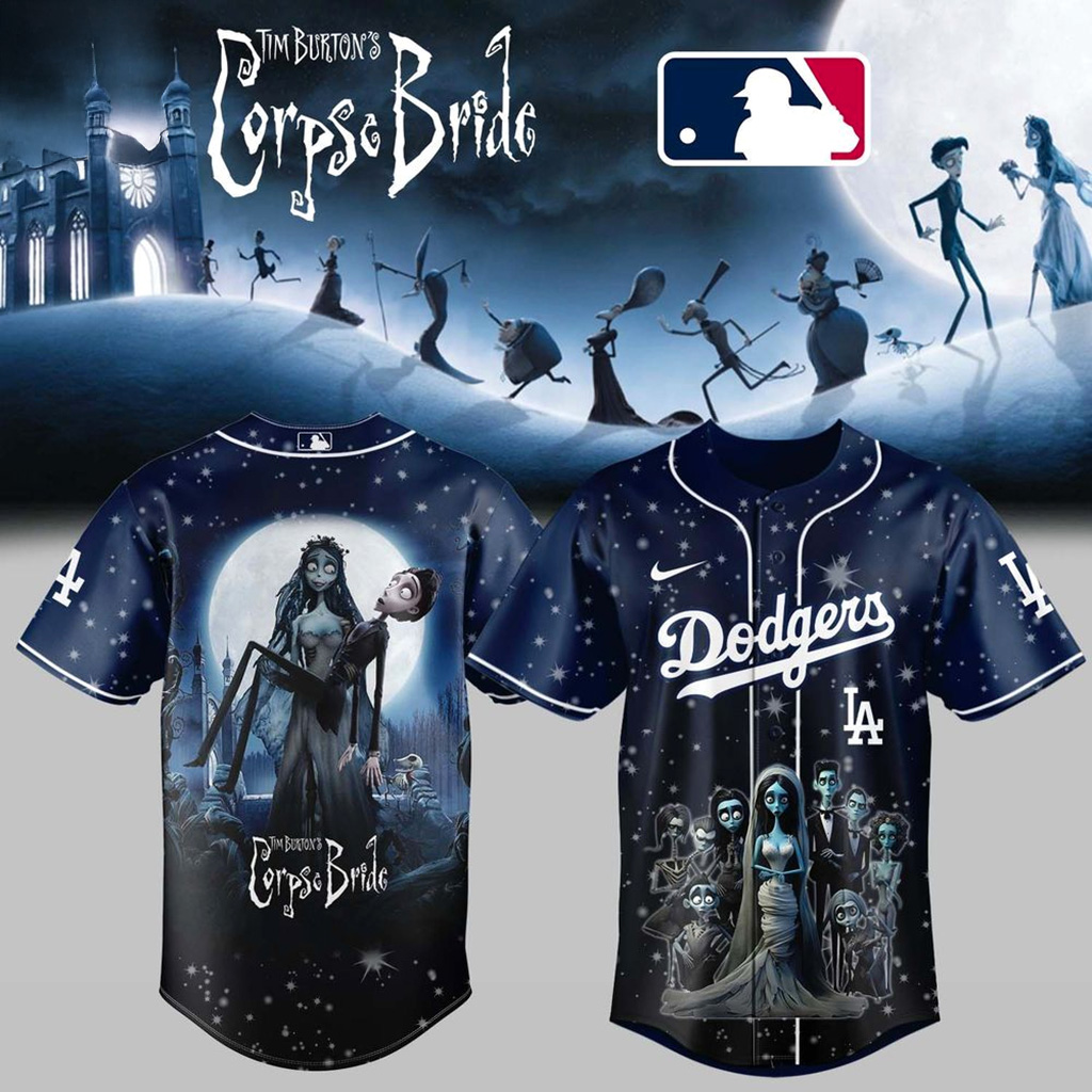Los Angeles Dodgers Corpse Bride 2025 Jersey Dodgers Merch Cool Gifts For Baseball Fans-1