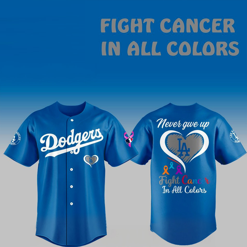 Los Angeles Dodgers Fight Cancer In All Colors Jersey Dodgers Merch Cool Baseball Gifts-1 Los Angeles Dodgers Fight Cancer In All Colors Jersey Dodgers Merch Cool Baseball Gifts-1