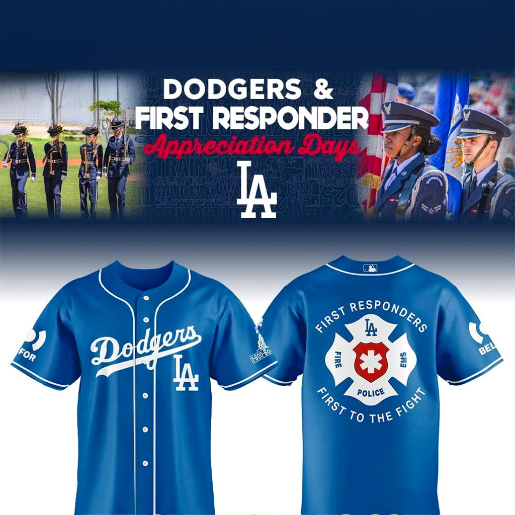 Los Angeles Dodgers First Responders Day Jersey Dodgers Merch Gifts For Baseball Fans-1