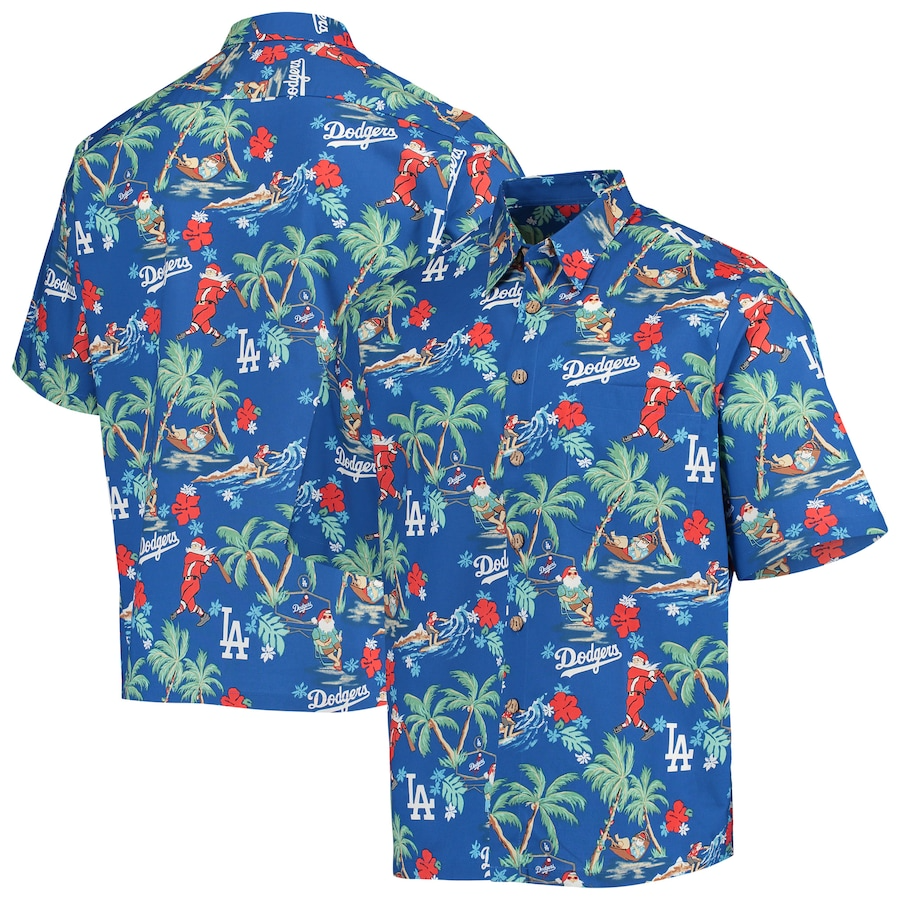 Los Angeles Dodgers Hawaiian Shirt LA Dodgers Holiday Button Up Aloha Shirt Apparel-1