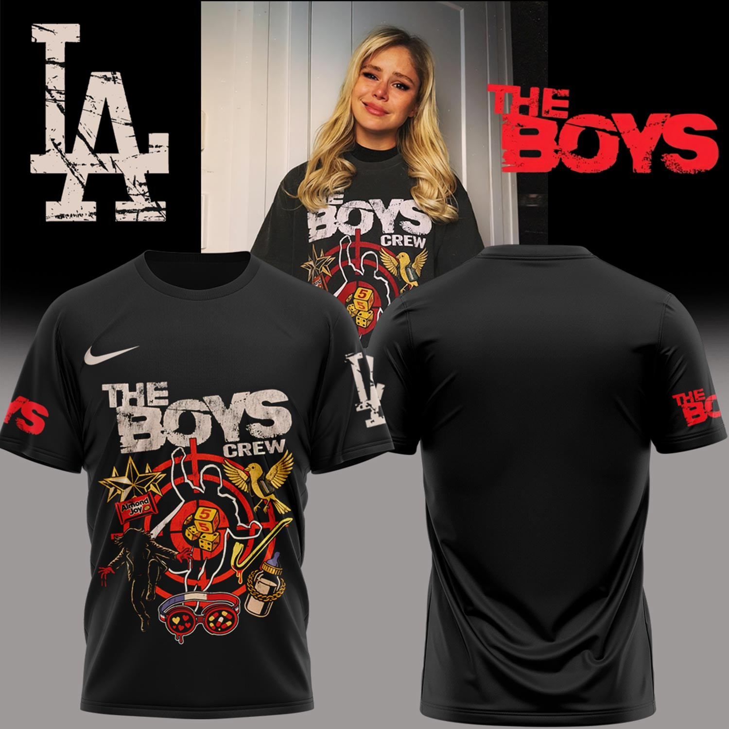 Los Angeles Dodgers Merch The Boys Crew T-shirts 2025 Best Gift For Tv Series Lovers-1