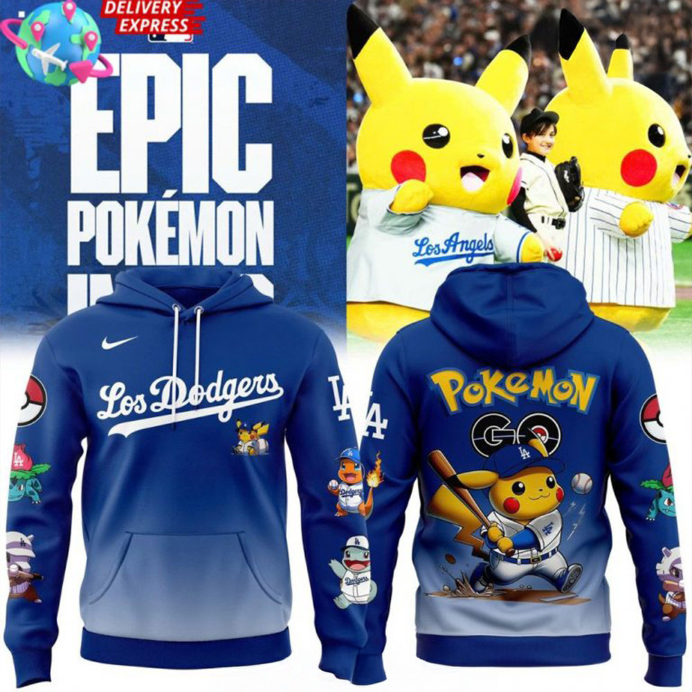 Los Angeles Dodgers Pokemon GO Edition Hoodie Dodgers Merch Best Father's Day Special Gifts-1