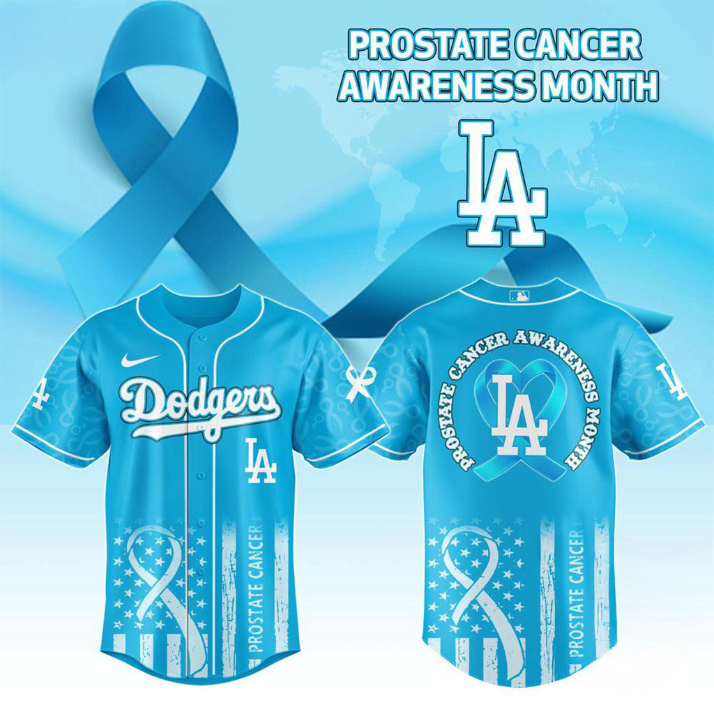 Los Angeles Dodgers Prostate Cancer Awareness Dodgers Jersey Dodgers Merch Gifts For Fans-1 Los Angeles Dodgers Prostate Cancer Awareness Dodgers Jersey Dodgers Merch Gifts For Fans-1