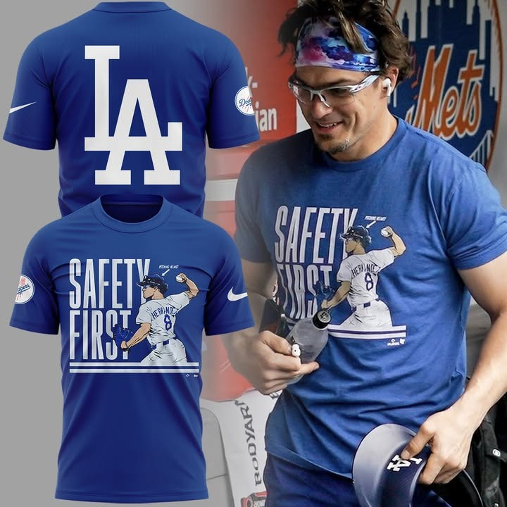 Los Angeles Dodgers Safety First T-Shirt Blue LA Dodgers Merch Baseball Lovers Fan Gifts-1 Los Angeles Dodgers Safety First T-Shirt Blue LA Dodgers Merch Baseball Lovers Fan Gifts-1