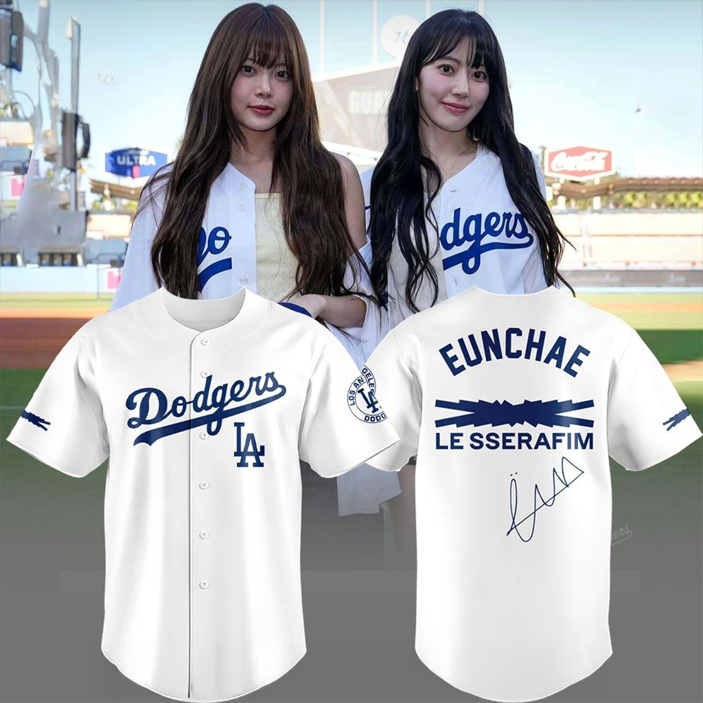 Los Angeles Dodgers X Eunchae Le Sserafim Jersey Dodgers Merch Gifts For Baseball Fans-1 Los Angeles Dodgers X Eunchae Le Sserafim Jersey Dodgers Merch Gifts For Baseball Fans-1
