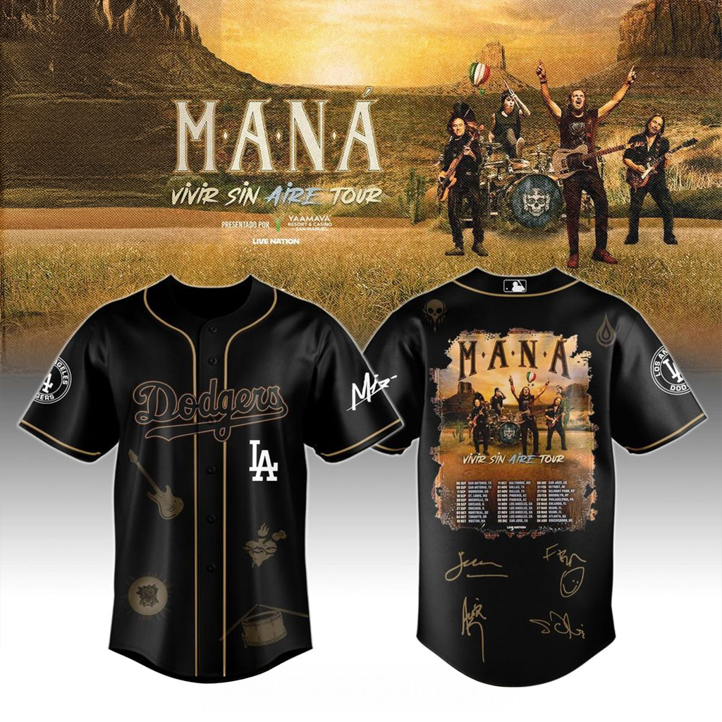 Los Angeles Dodgers X Mana Vivir Sin Aire Tour Baseball Jersey 2025 Dodgers Merch-1 Los Angeles Dodgers X Mana Vivir Sin Aire Tour Baseball Jersey 2025 Dodgers Merch-1