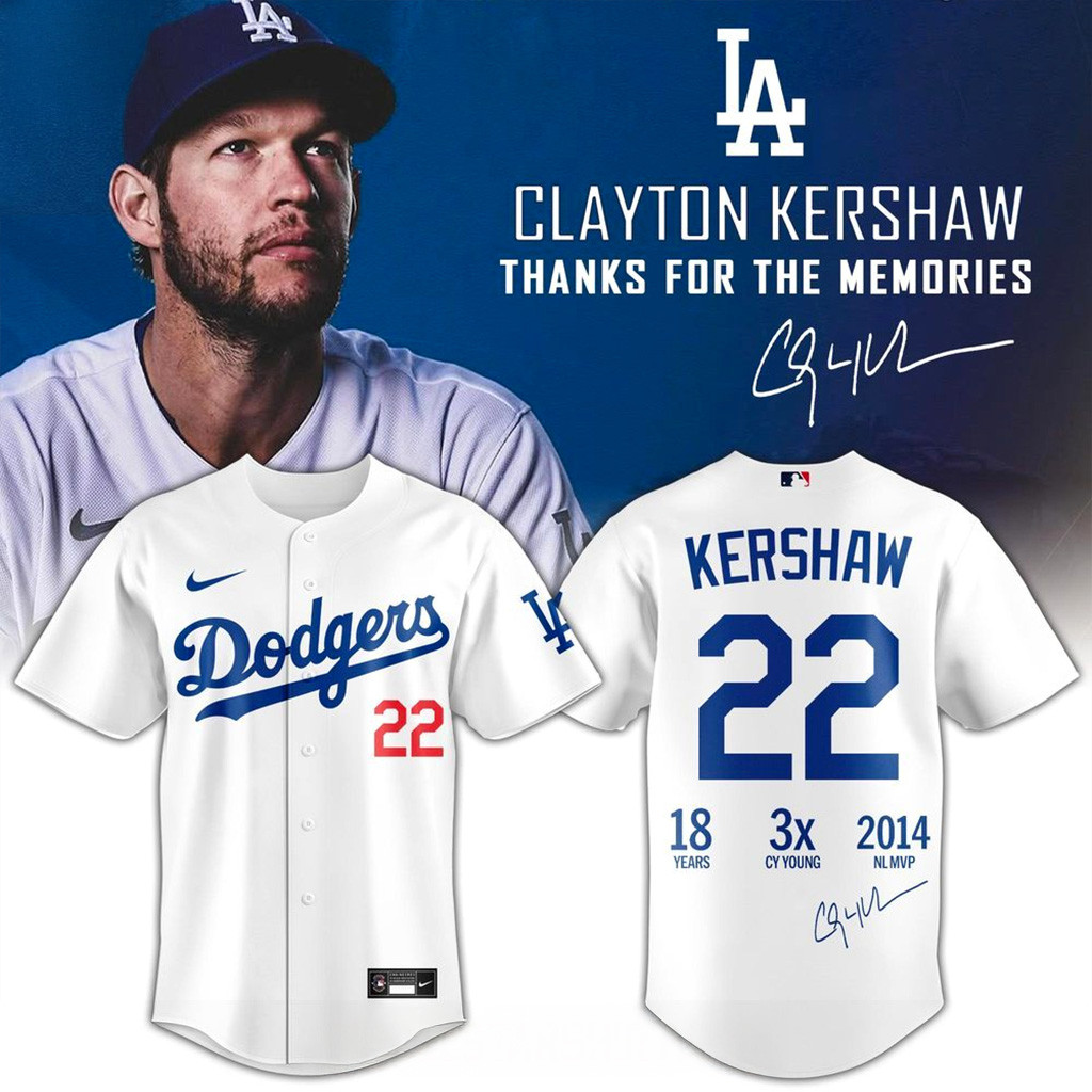 Los Angeles Dodgers x Clayton Kershaw Thanks For The Legendary Memories Jersey Dodgers Merch-1 Los Angeles Dodgers x Clayton Kershaw Thanks For The Legendary Memories Jersey Dodgers Merch-1