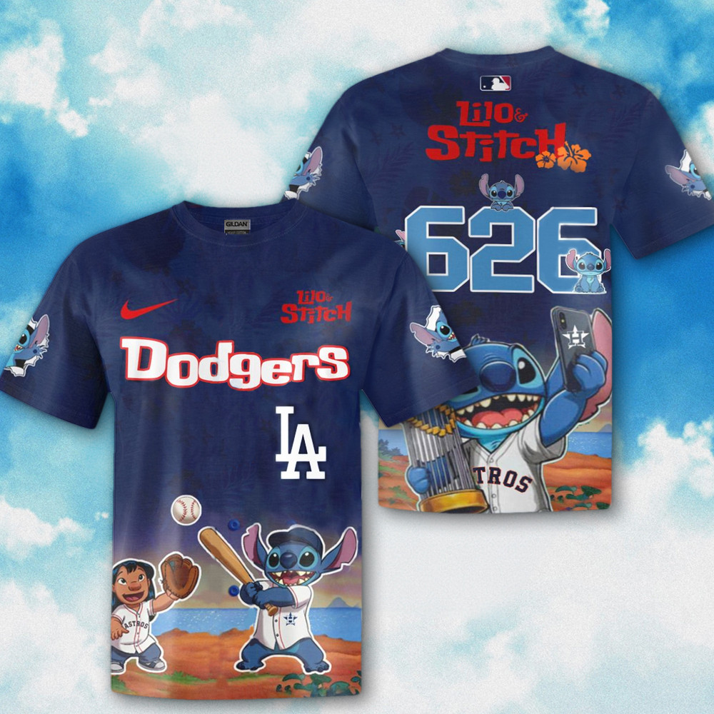 Los Angeles Dodgers x Lilo And Stitch Shirt Dodgers Merch Top Father's Day Gifts-1 Los Angeles Dodgers x Lilo And Stitch Shirt Dodgers Merch Top Father's Day Gifts-1