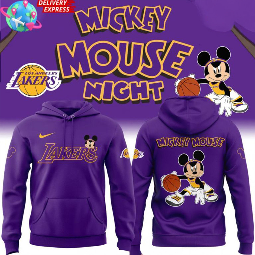 Los Angeles Lakers Mickey Mouse Special Hoodie Lakers Merch Dad Gifts For Father's Day 2025-1