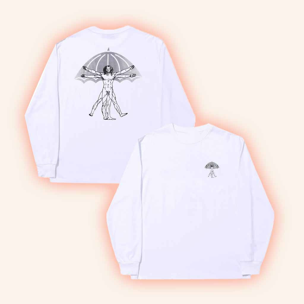 Lostart Merch Helas Vitruve Long Sleeve White T-Shirt Unique Gift For Him-1