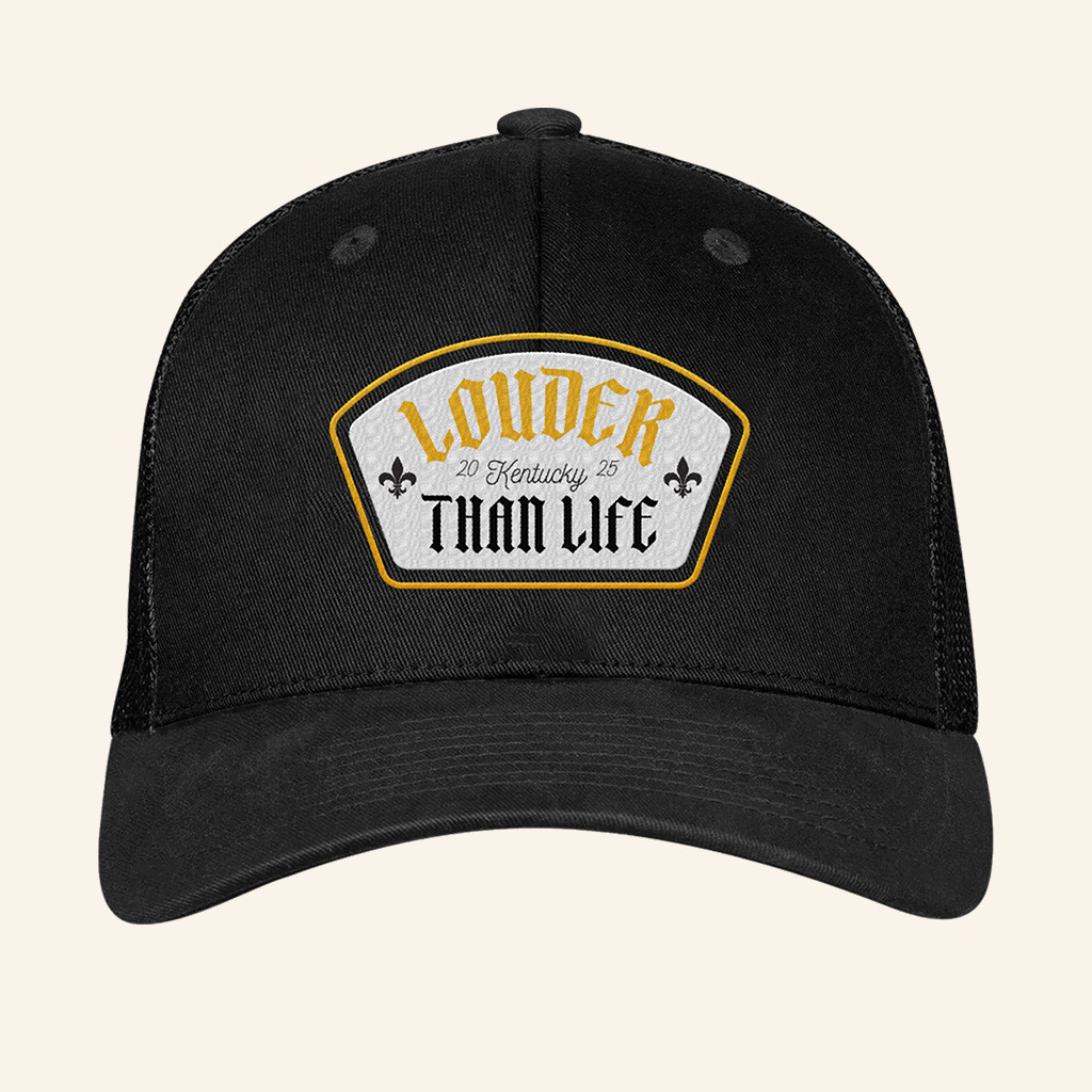 Louder Than Life Merch Saint Shield Embroidered Trucker Hat Music Related Gifts For Guys-1