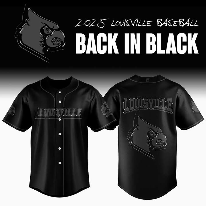 Louisville Cardinals Baseball Back In Black Jersey Men's College World Series 2025 Merch-1 Louisville Cardinals Baseball Back In Black Jersey Men's College World Series 2025 Merch-1