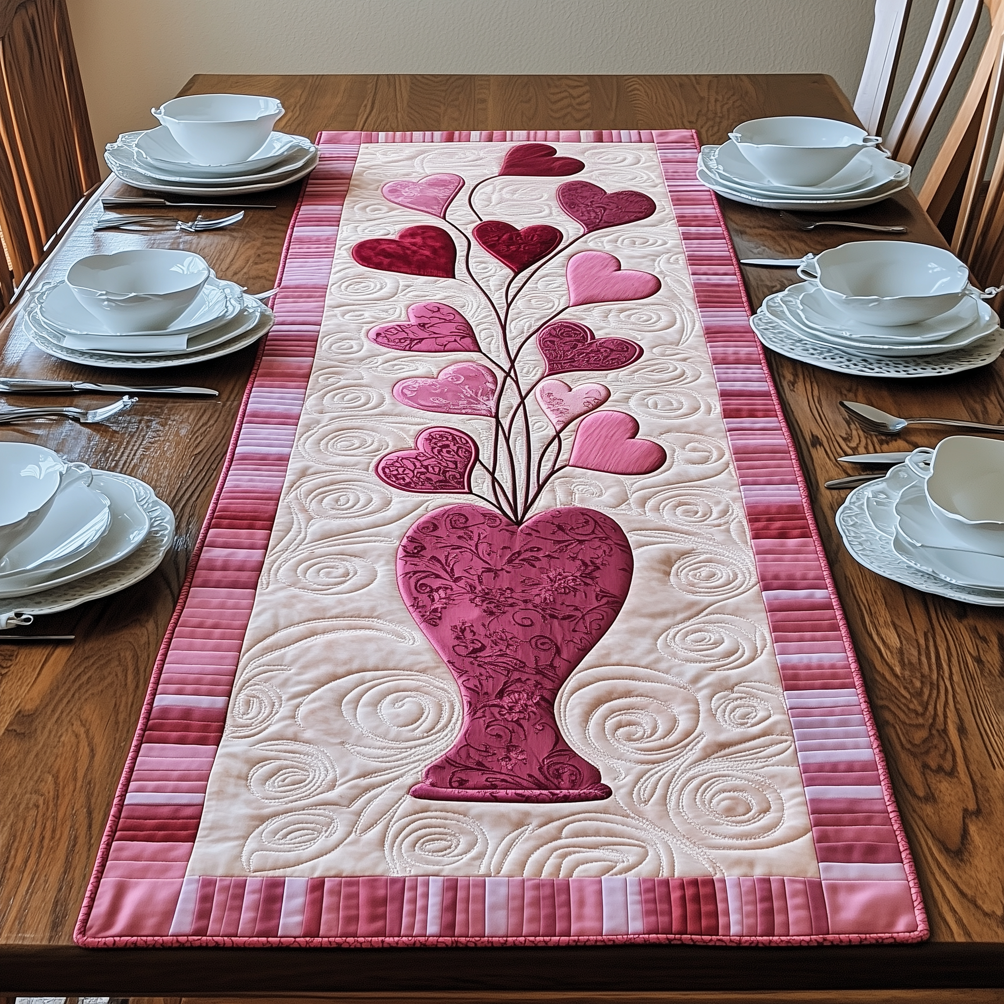 Love For U Quilted Table Runner Family Valentine Day Ideas-1 Love For U Quilted Table Runner Family Valentine Day Ideas-1