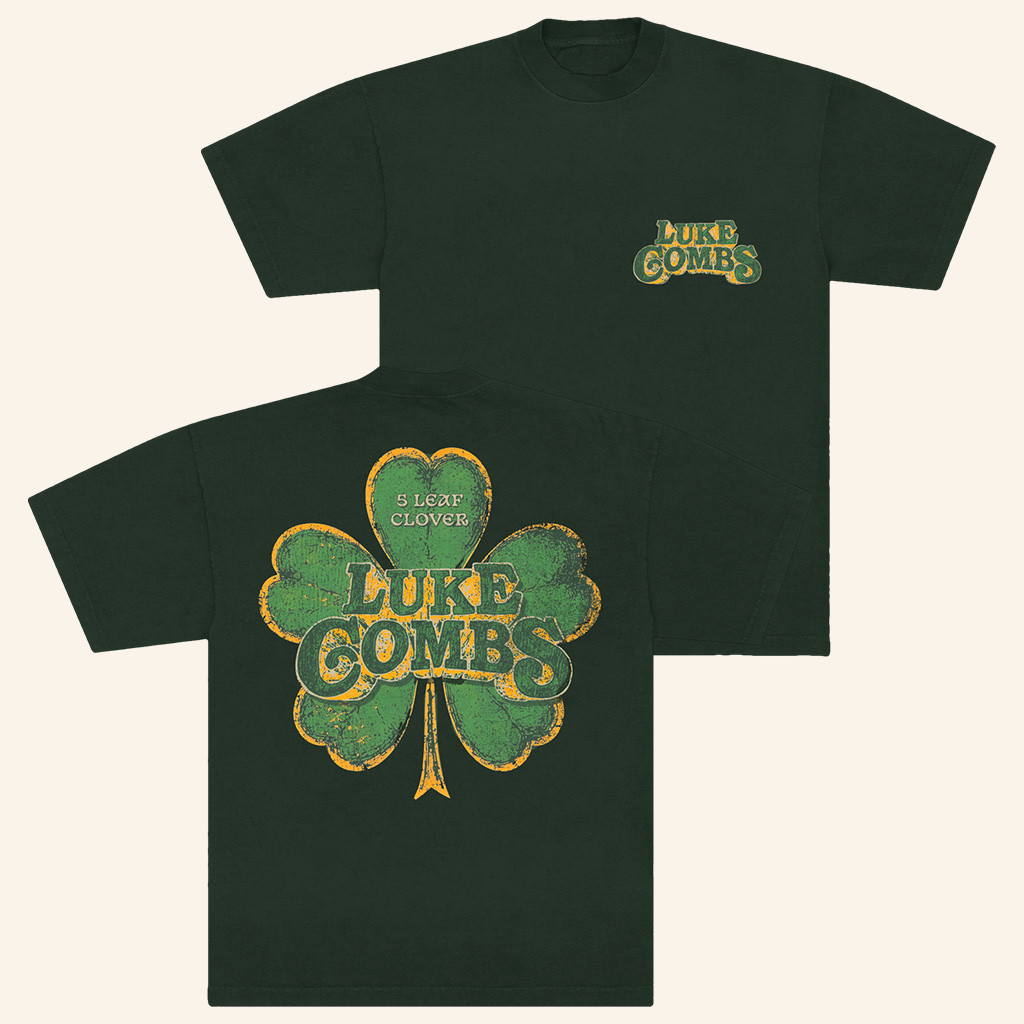 Luke Combs Merch 5 Leaf Clover T-Shirt Presents For Music Lovers-1 Luke Combs Merch 5 Leaf Clover T-Shirt Presents For Music Lovers-1