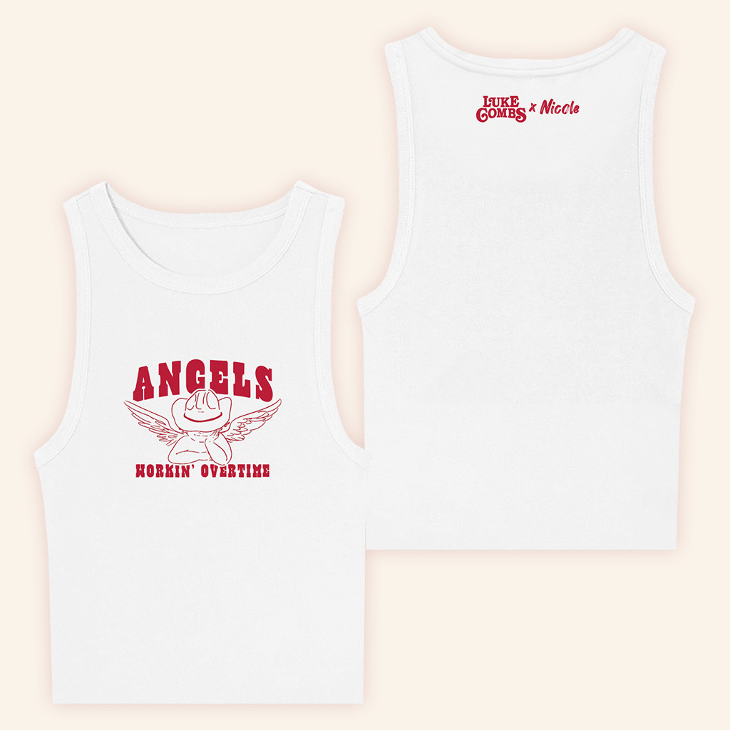 Luke Combs Merch Angels Workin' Overtime Tank Top Unique Gift For Sister-1