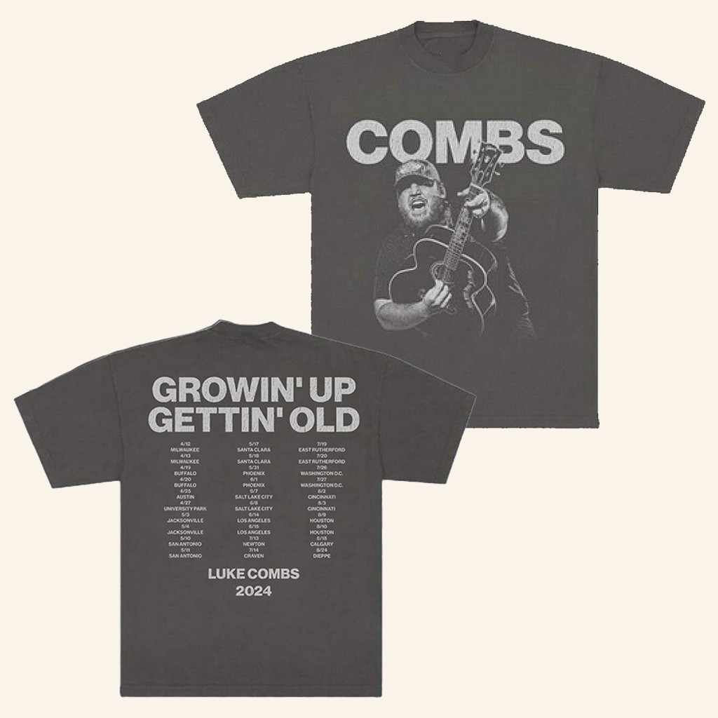 Luke Combs Merch Combs Growin' Up Gettin' Old Tour Shirt Gifts For Music Fans-1