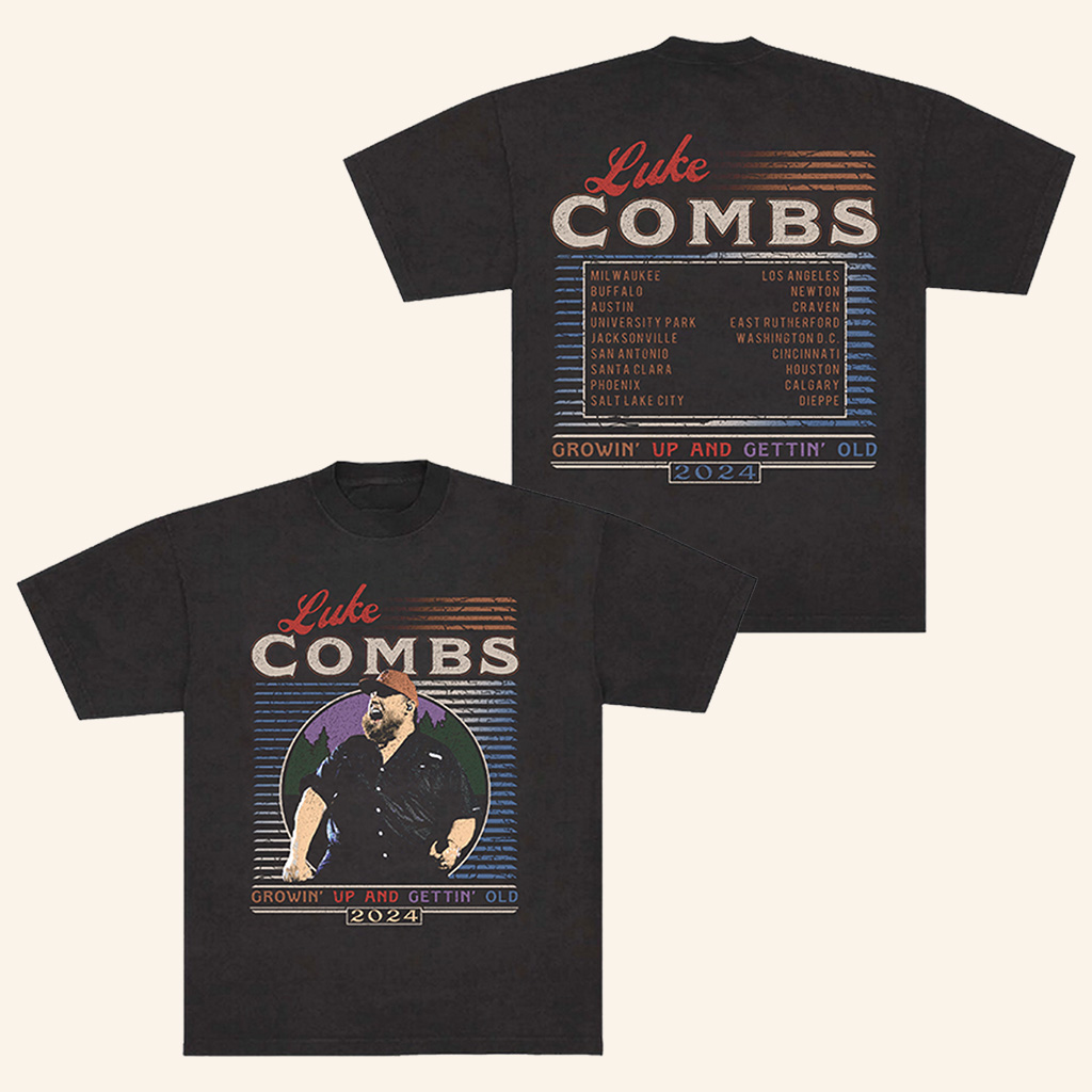 Luke Combs Merch Growin Up and Gettin Old Portrait T-Shirt Gift For Husband-1 Luke Combs Merch Growin Up and Gettin Old Portrait T-Shirt Gift For Husband-1