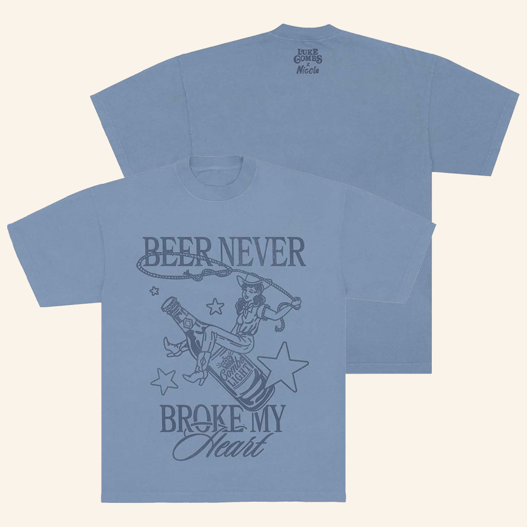 Luke Combs Merch Never Broke My Heart T-Shirt Gift Ideas For Music Lovers-1