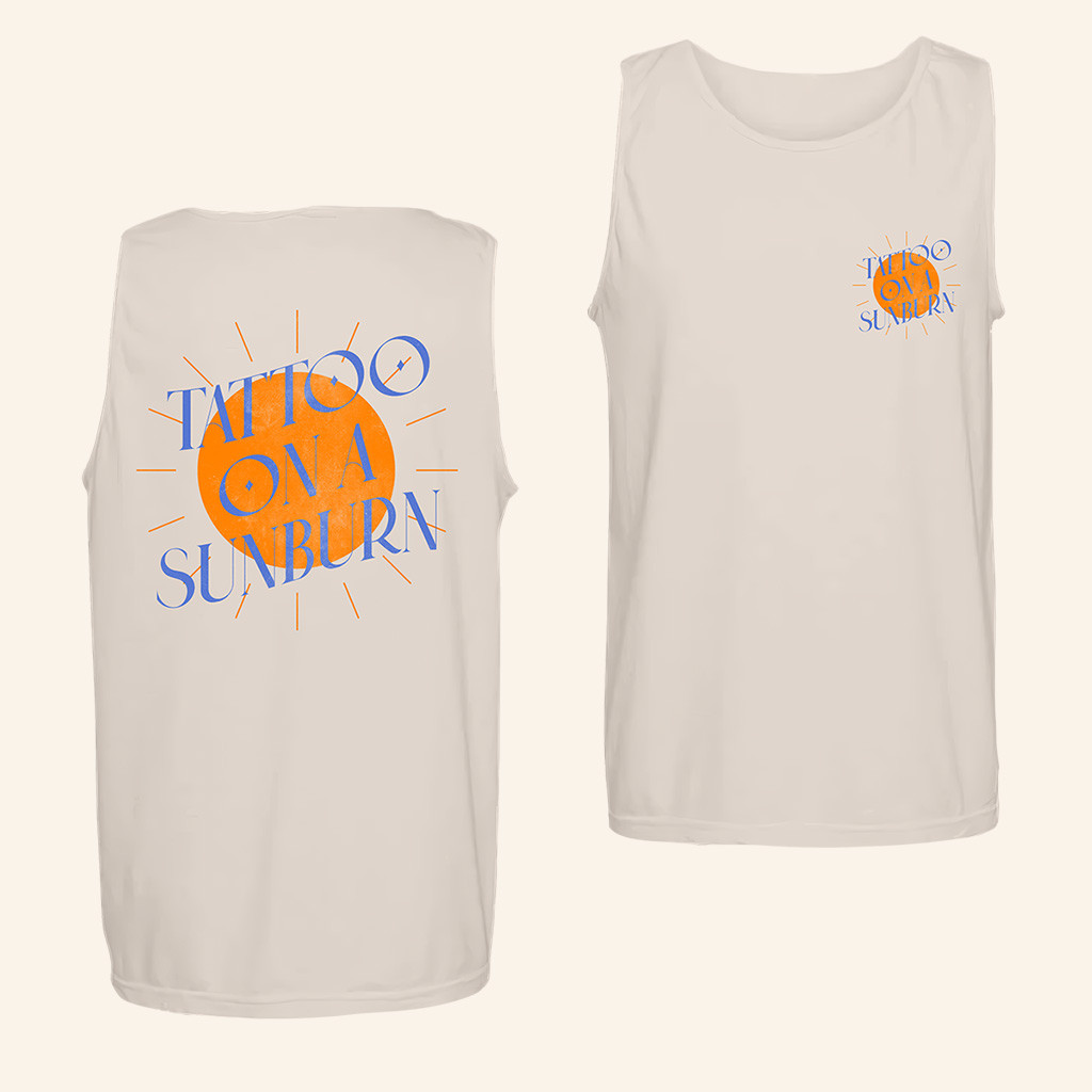 Luke Combs Merch Tattoo On A Sunburn Tank Top Presents For Music Lovers-1