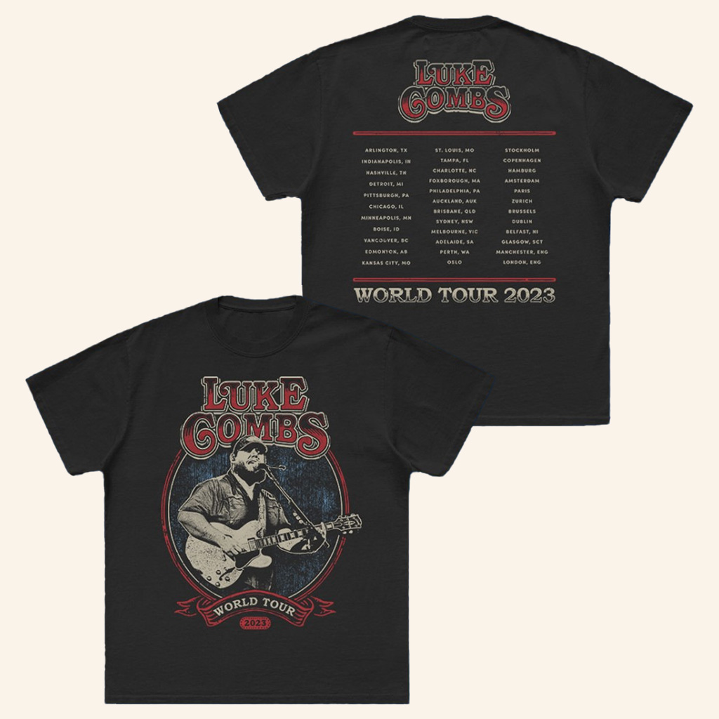 Luke Combs Merch World Tour Photo T-Shirt Music Gift Ideas For Guys-1 Luke Combs Merch World Tour Photo T-Shirt Music Gift Ideas For Guys-1