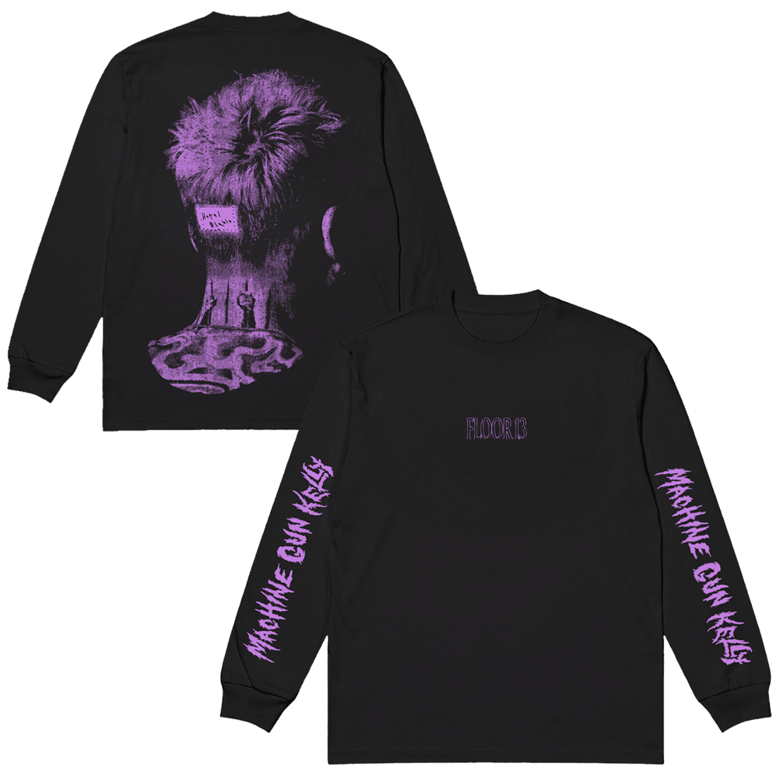 MGK Merch Hotel Diablo Floor 13 Long Sleeve T-Shirt Machine Gun Kelly Merch Father's Day Gifts-1