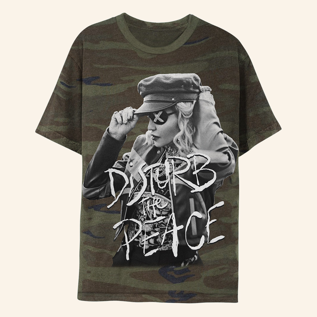 Madonna Merch Disturb The Peace Camo T-Shirt Great Christmas Gifts For Men-1 Madonna Merch Disturb The Peace Camo T-Shirt Great Christmas Gifts For Men-1