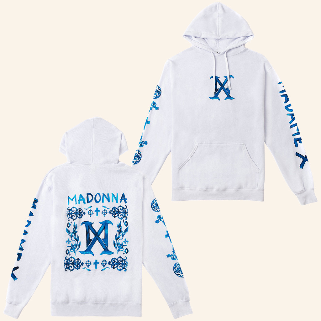 Madonna Merch MX Logo White Hoodie Christmas Gift Ideas For Boyfriend-1 Madonna Merch MX Logo White Hoodie Christmas Gift Ideas For Boyfriend-1