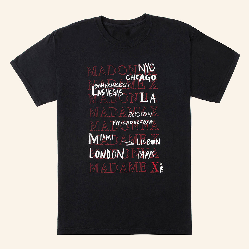 Madonna Merch Madame X Tour City T-Shirt Christmas Presents For Men-1