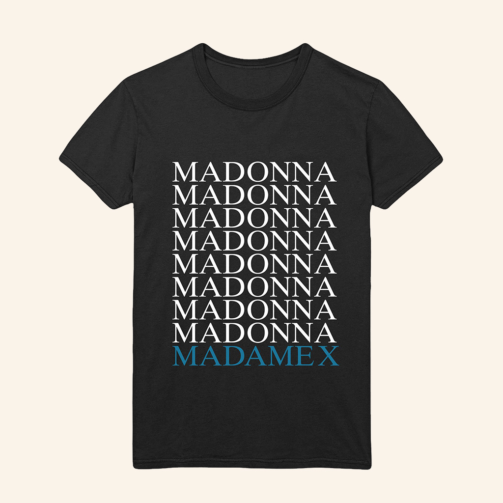 Madonna Merch Madonna Madame X Logo Black T-Shirt Christmas Gift Ideas For Men-1 Madonna Merch Madonna Madame X Logo Black T-Shirt Christmas Gift Ideas For Men-1