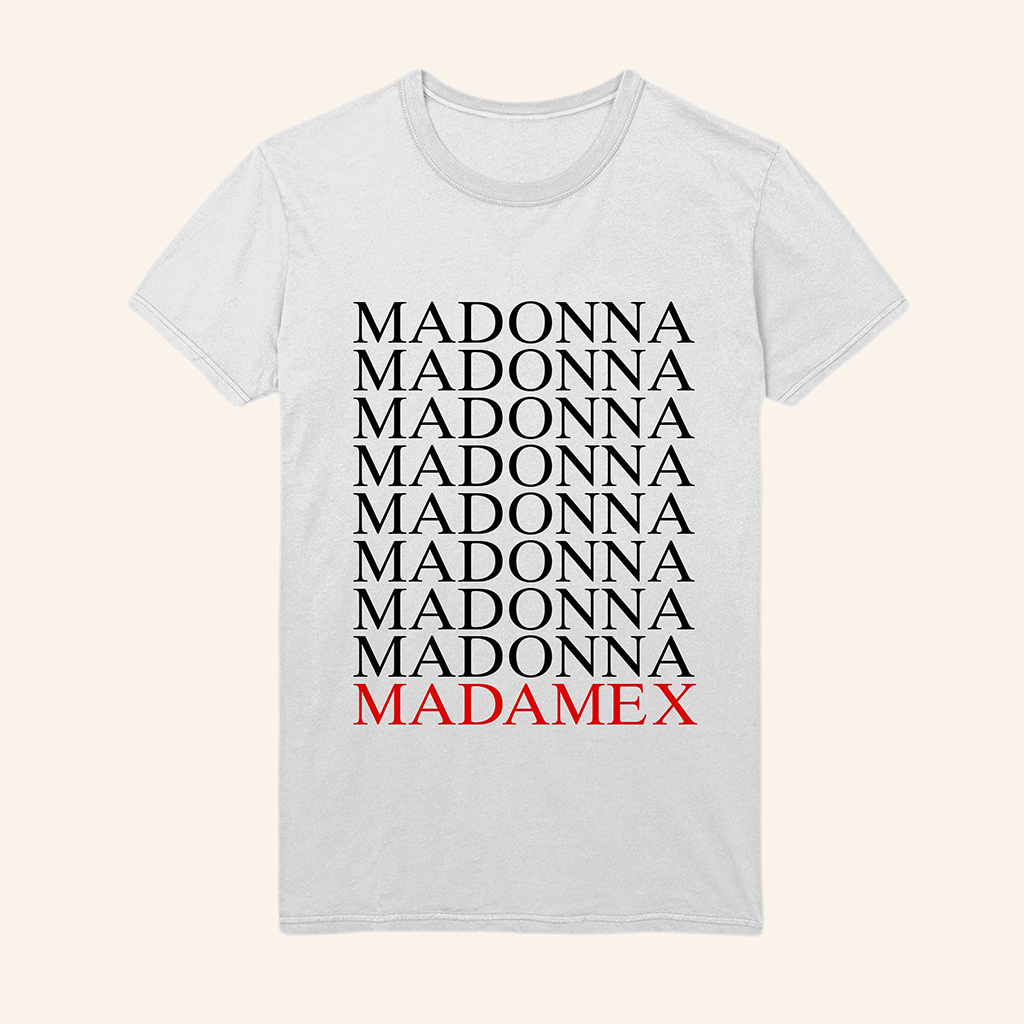 Madonna Merch Madonna Madame X Logo White T-Shirt Christmas Presents For Men-1 Madonna Merch Madonna Madame X Logo White T-Shirt Christmas Presents For Men-1