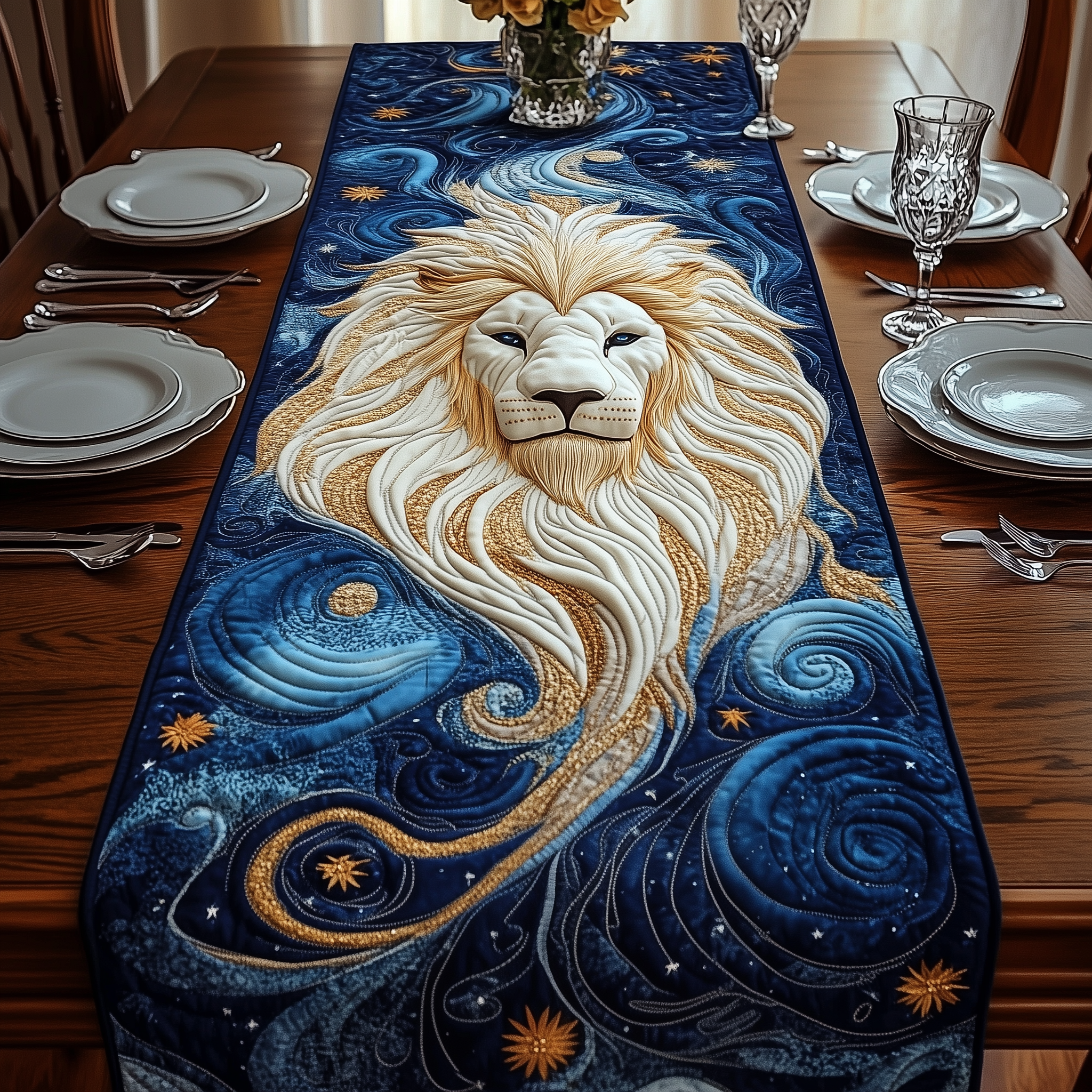 Majestic Leo Zodiac Sign Quilted Table Runner Best Valentine Gift For Boyfriend-1 Majestic Leo Zodiac Sign Quilted Table Runner Best Valentine Gift For Boyfriend-1