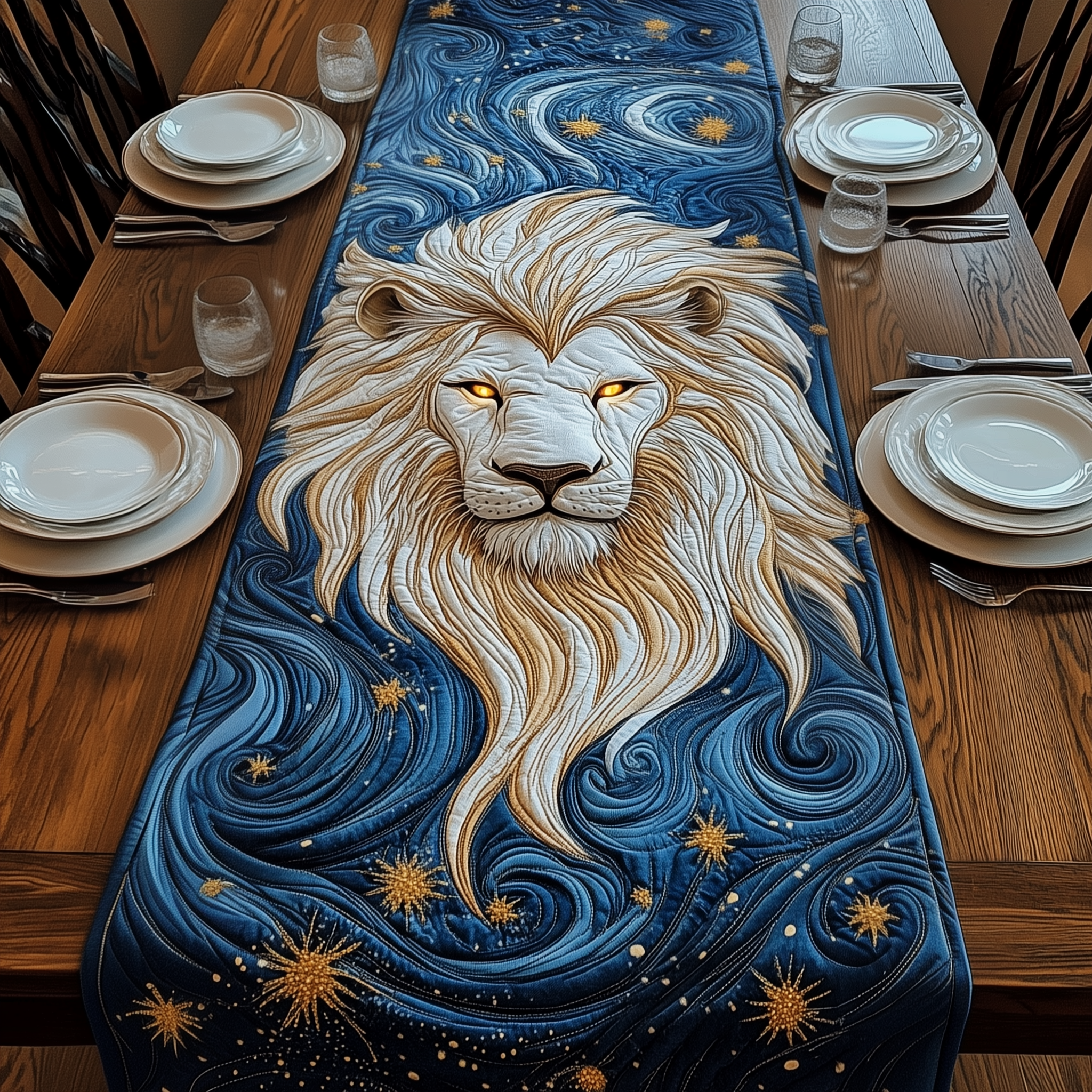 Majestic Leo Zodiac Sign Quilted Table Runner Best Valentine Gift For Girlfriend-1 Majestic Leo Zodiac Sign Quilted Table Runner Best Valentine Gift For Girlfriend-1