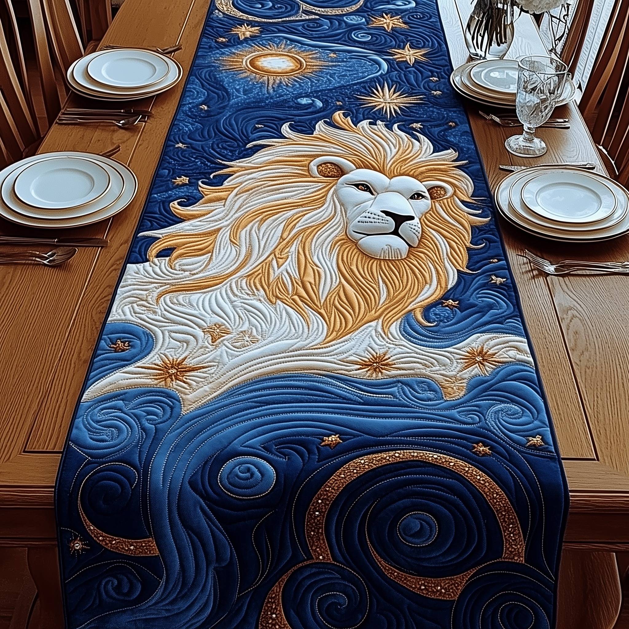 Majestic Leo Zodiac Sign Quilted Table Runner Hot Valentine's Day Gifts For Her-1 Majestic Leo Zodiac Sign Quilted Table Runner Hot Valentine's Day Gifts For Her-1