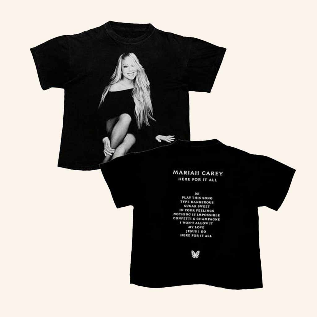 Mariah Carey Merch Here For It All Tracklist T-Shirt Gifts For Music Fans-1 Mariah Carey Merch Here For It All Tracklist T-Shirt Gifts For Music Fans-1