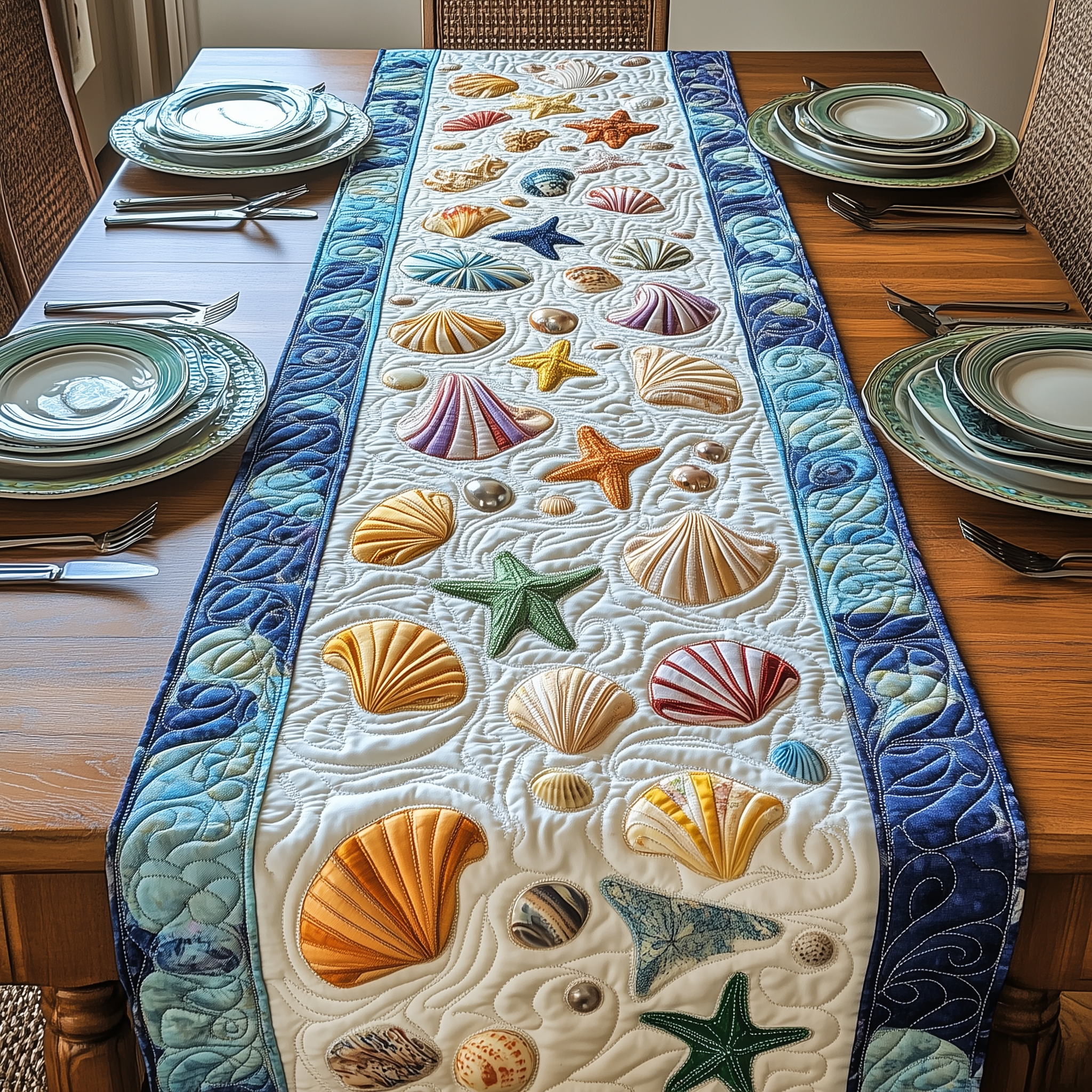 Marine Melody Quilted Table Runner Best Valentine's Day Gifts For Him-1 Marine Melody Quilted Table Runner Best Valentine's Day Gifts For Him-1