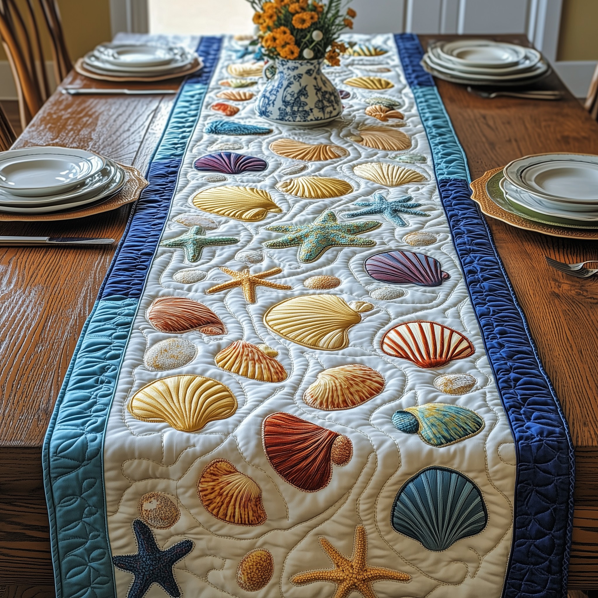 Marine Melody Quilted Table Runner Valentines Presents-1 Marine Melody Quilted Table Runner Valentines Presents-1