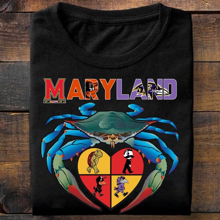 Maryland City Sport Teams Mascots T-Shirt Gifts For Maryland Sport Teams Fans For Him Her-1