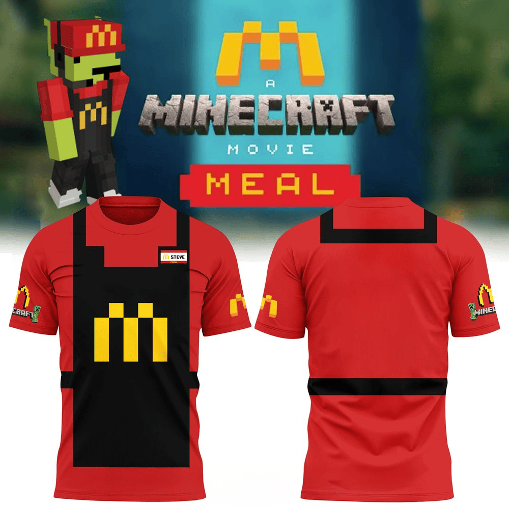 McDonald's Crew x Minecraft Movie Meal T-Shirt Awesome Father's Day Gifts-1 McDonald's Crew x Minecraft Movie Meal T-Shirt Awesome Father's Day Gifts-1