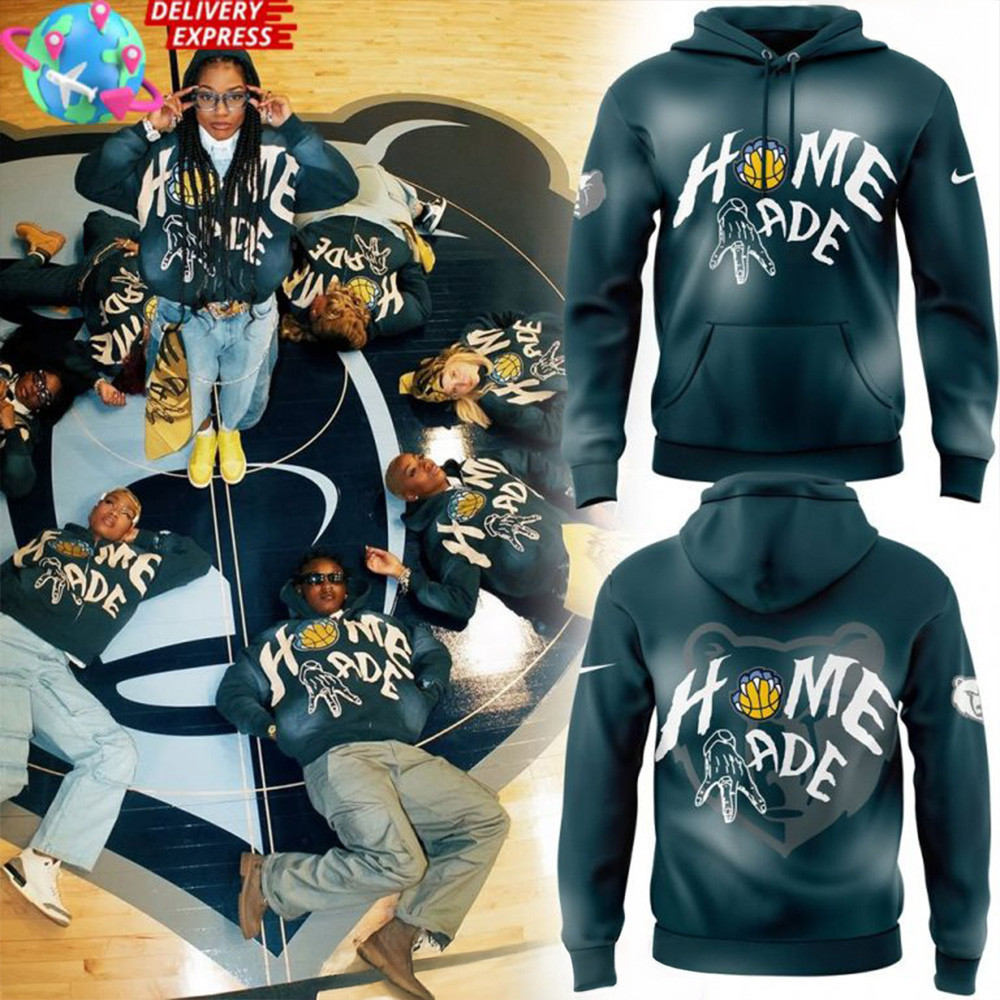 Memphis Grizzlies Home Made Dark Green Hoodie Grizzlies Merch Father's Day Presents For Husband-1