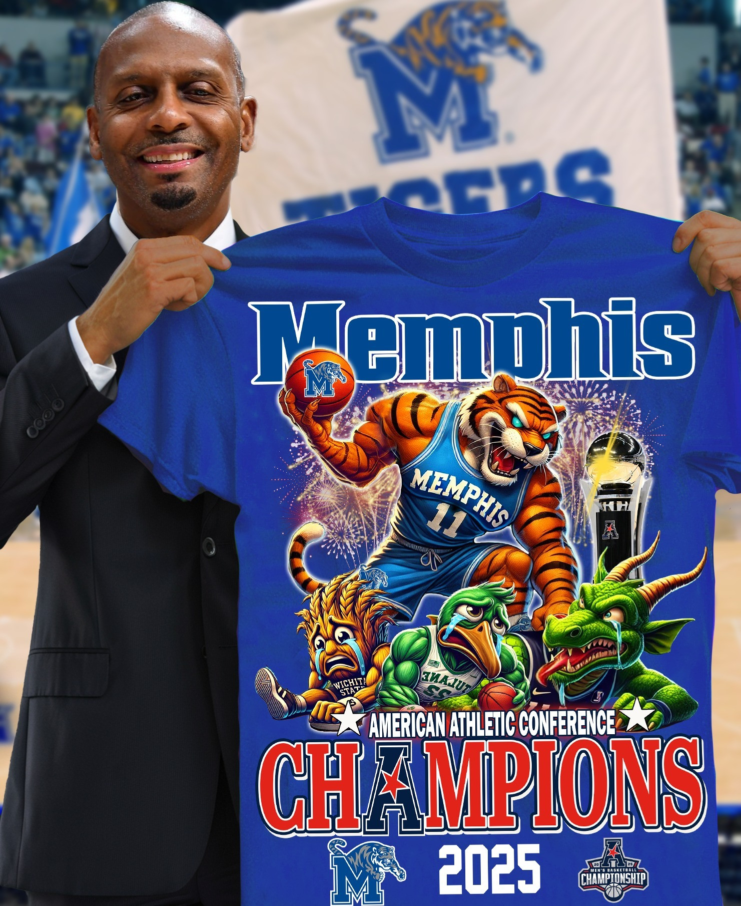 Memphis Tiger American Athletic Conference Champions Shirt 2025 Basketball Fan Merch Gifts-1 Memphis Tiger American Athletic Conference Champions Shirt 2025 Basketball Fan Merch Gifts-1