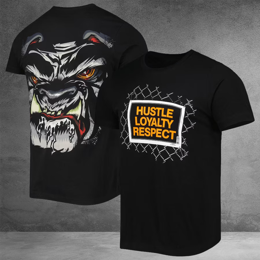 Men's Black John Cena Beware Of Dog Retro T-Shirt Hustle Loyalty Respect John Cena Merch-1