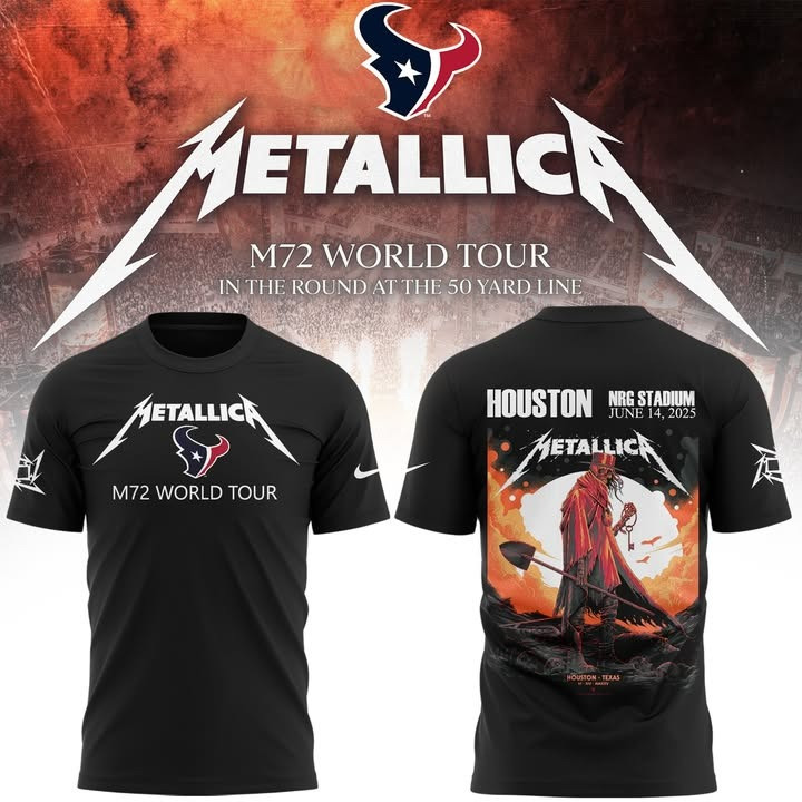 Metallica M72 Houston Texas 2025 Tour Merch T-Shirt NRG Stadium Concert Fan Clothing-1