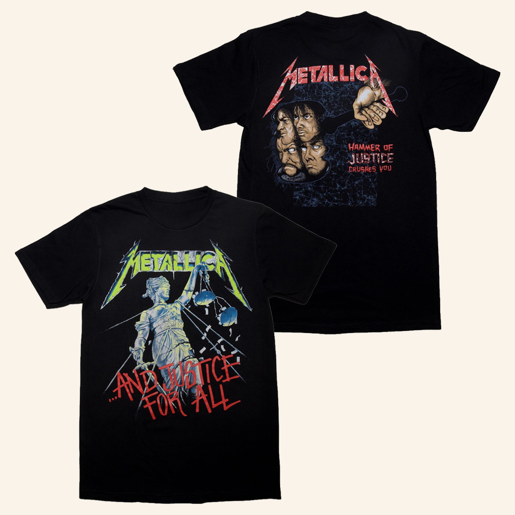 Metallica Merch And Justice for All T-Shirt Gifts For Music Fans-1