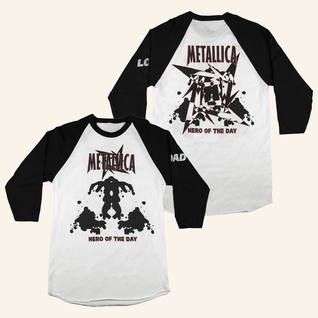 Metallica Merch Hero Of The Day Raglan Shirt Gifts For Music Lovers-1 Metallica Merch Hero Of The Day Raglan Shirt Gifts For Music Lovers-1