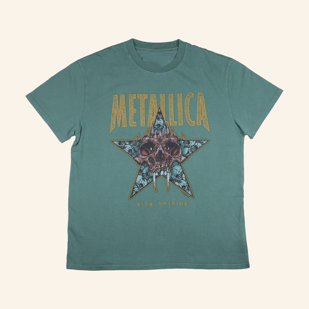 Metallica Merch King Nothing Teal T-Shirt Gift Ideas For Music Lovers-1