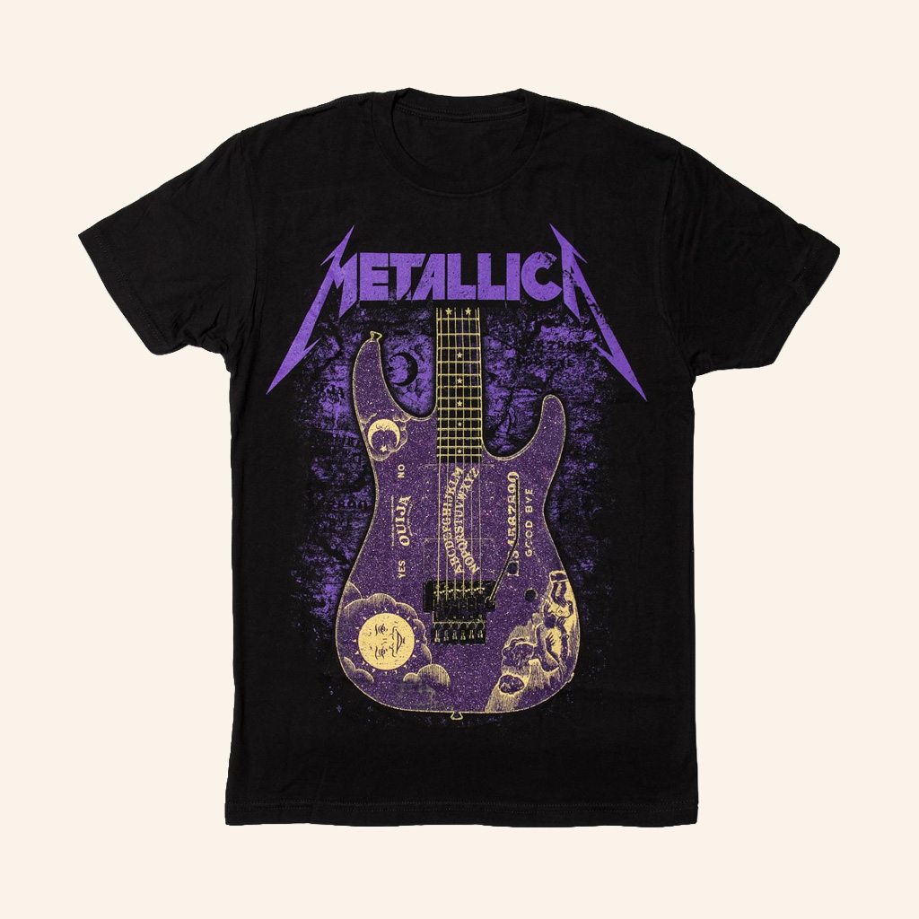 Metallica Merch Kirk Hammett Purple Ouija Guitar T-Shirt Music Gift Ideas For Guys-1