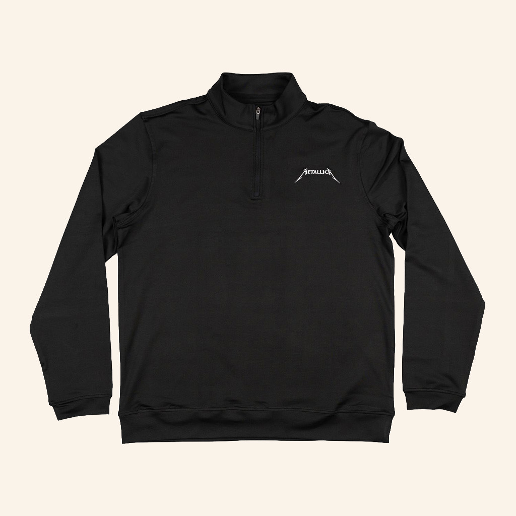 Metallica Merch Logo Quarter Zip Sweatshirt Cool Gifts For Music Lovers-1 Metallica Merch Logo Quarter Zip Sweatshirt Cool Gifts For Music Lovers-1